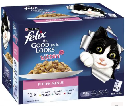 Felix Kitten Menu 12 X 85gm