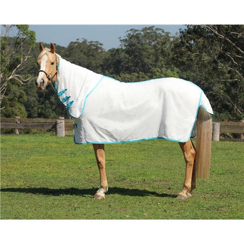 Horse Rug Flag Combo 5'9 White W/turquoise