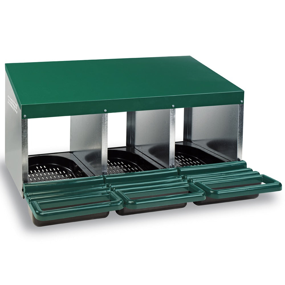 Metal Nesting Box W/ Roll Away 3 Hole