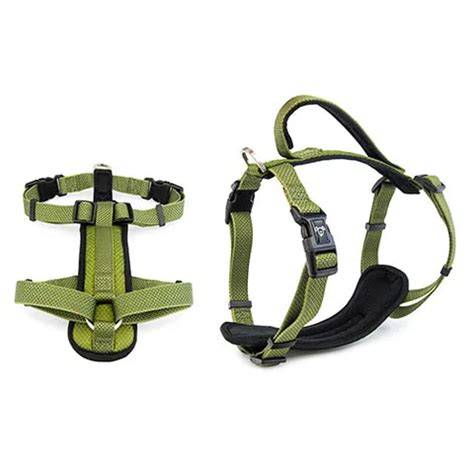 Dog Harness W/safety Handle M Green