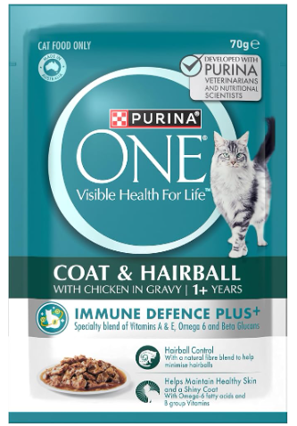 Purina One Coat & Hairball Chicken 12 X 70g