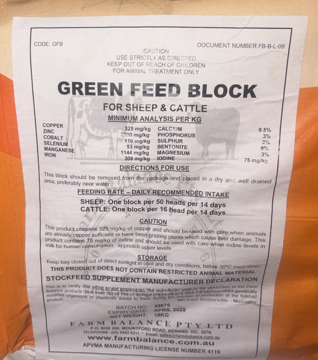 Farmbalance Green Feed Block 18kg **