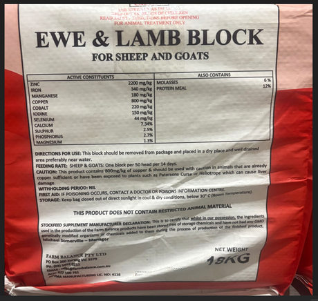 Farmbalance Ewe & Lamb Block 18kg **