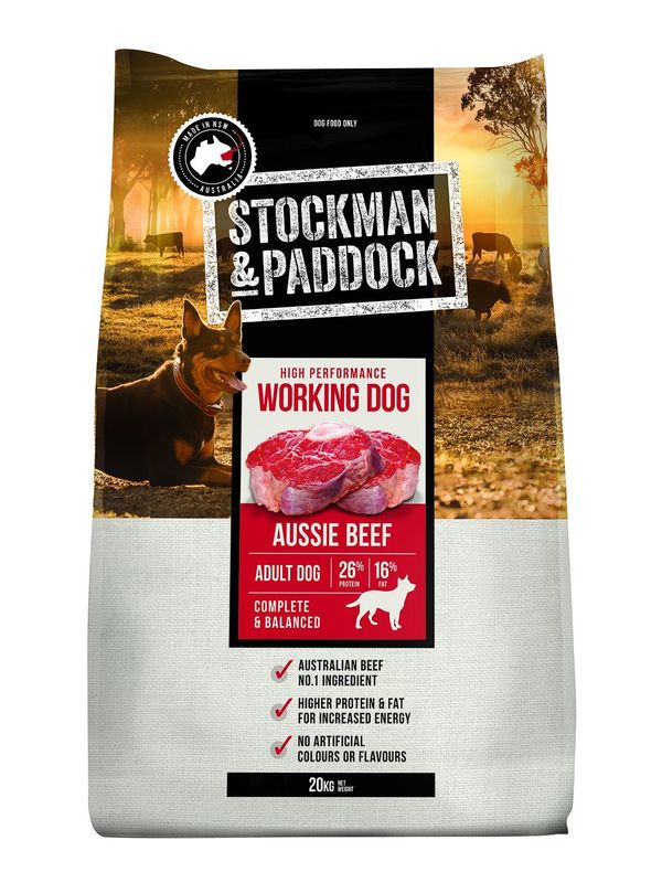 Stockman & Paddock Working Dog Beef 20kg  Red