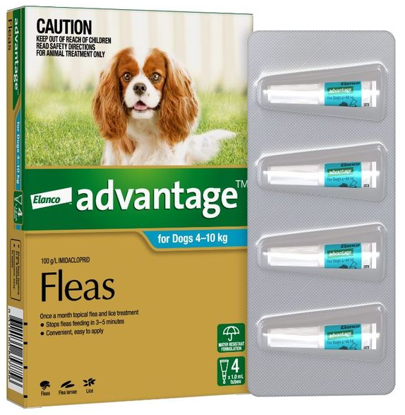 Advantage Dog 4-10kg Med [pk:4]