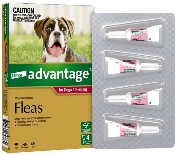 Advantage Dog 10-25kg Large [pk:4]