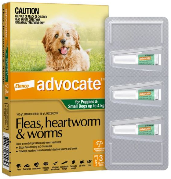 Advocate Dog 0-4kg Small [pk:3]