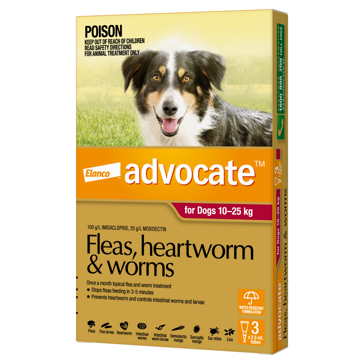 Advocate Dog 10-25kg Large [pk:3]
