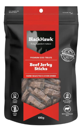 Blackhawk Dog Treat Beef Jerky Sticks 100g
