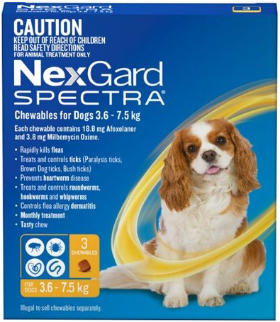 Nexgard Spectra Dogs 3.6-7.5kg [pk:3]