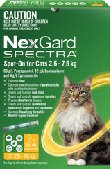 Nexgard Spectra Cats 2.5 - 7.5kg [pk:3]