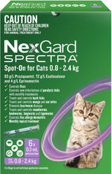 Nexgard Spectra Cats 0.8 - 2.4kg 6pk [pk:6]